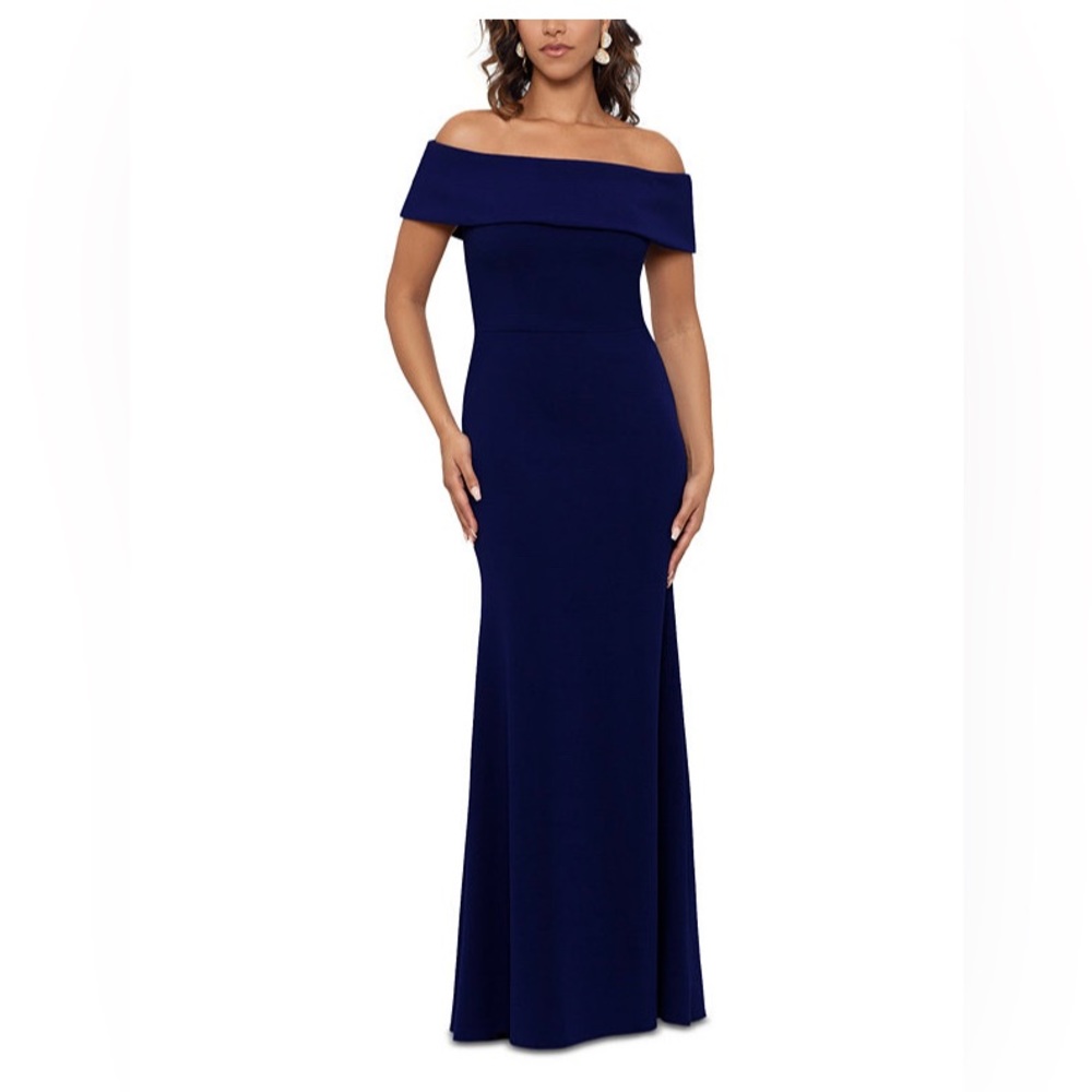 Betsy& Adam - Women's Off-The-Shoulder Gown Size:4 Color:Night BNWT